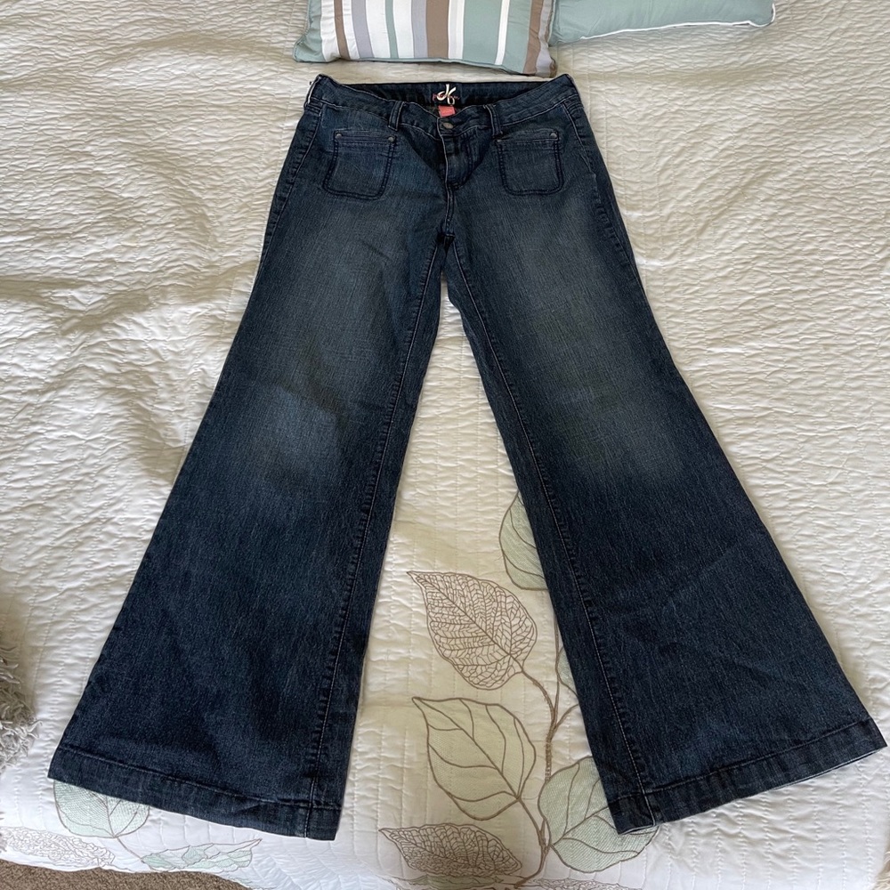 🌸DRESSBARN Wide Leg Hip Hugger Boho Jeans 🌸